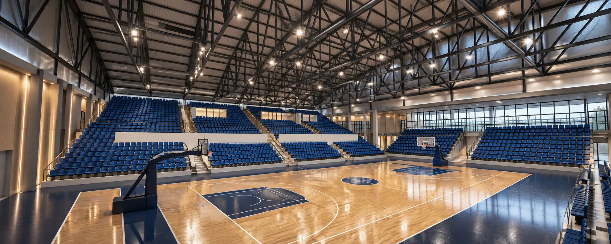 Tribünlerden basketbol sahasına bakış (görselleştirme)
